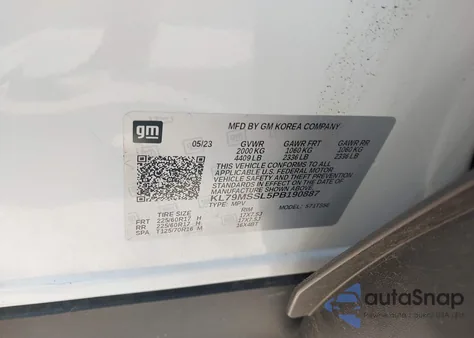 2023 Chevrolet Trailblazer Awd Activ из США, поврежденный, VIN KL79MSSL5PB190887